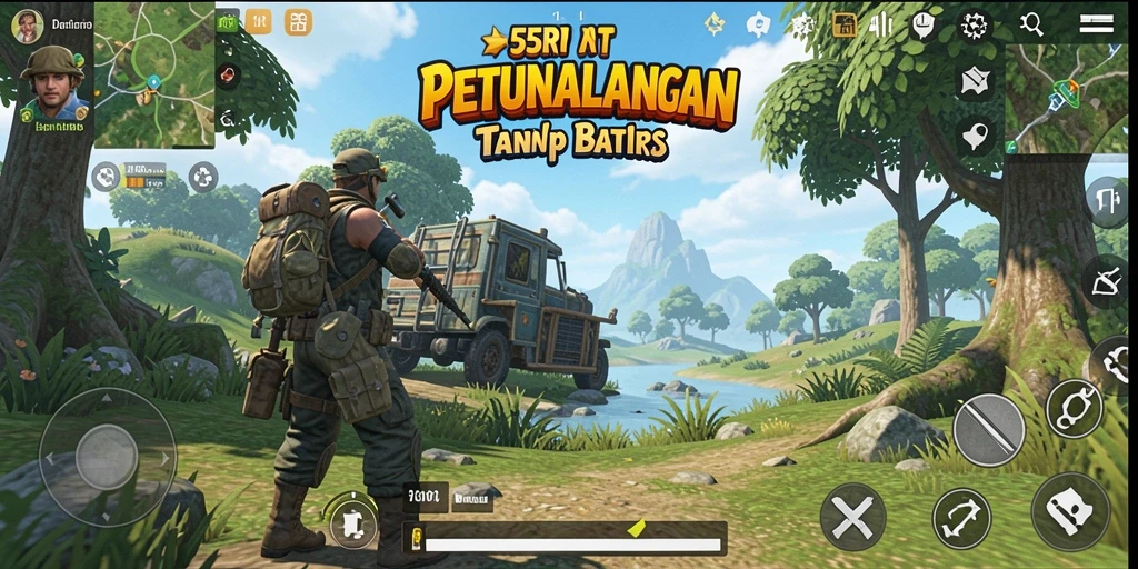 Tampilan gameplay Open World yang kaya dan mendalam di 55RT.