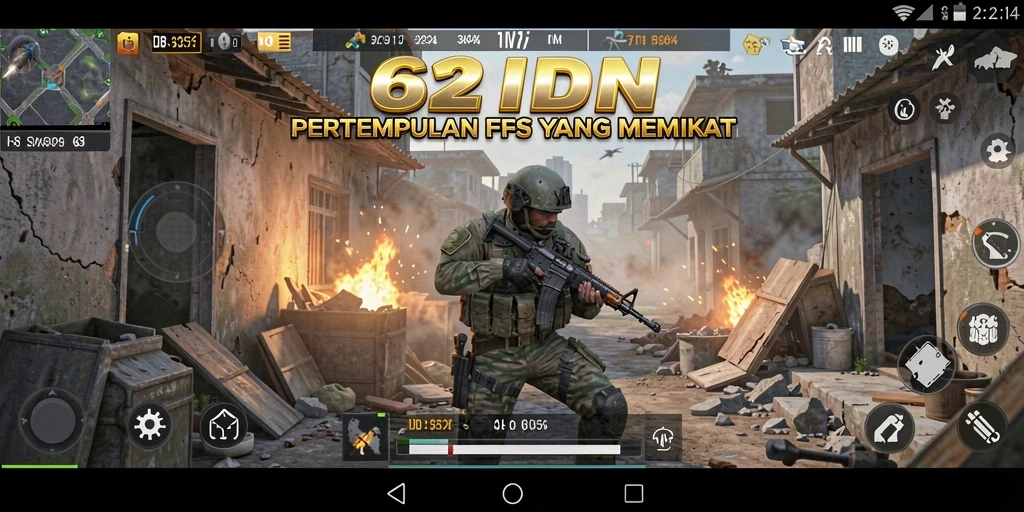 Screenshot gameplay 62IDN menunjukkan pertempuran yang intens.
