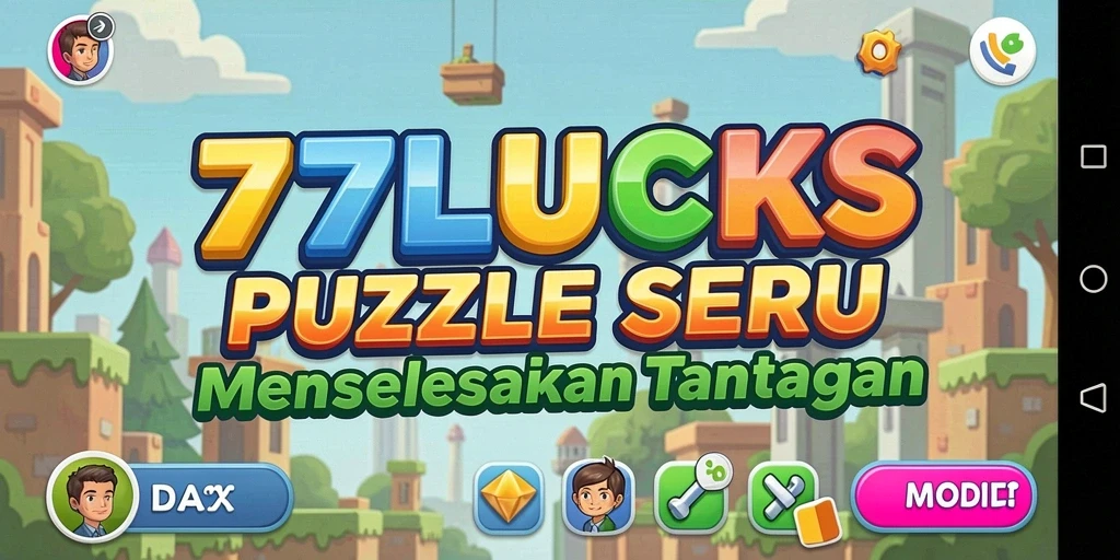 Tangkapan layar gameplay 77LUCKS menunjukkan teka-teki menarik yang harus dipecahkan.