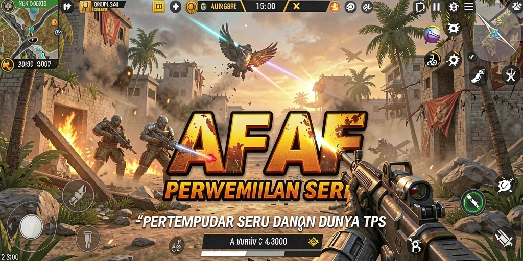 Tampilan aksi seru dalam gameplay AFAF di arena TPS.