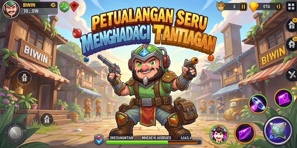 Gameplay BIWIN yang mendebarkan dengan berbagai tantangan menarik.