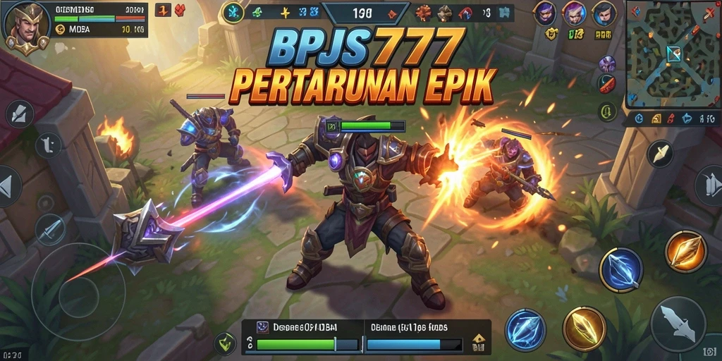 Gameplay seru di BPJS777 dengan karakter bertarung di arena.