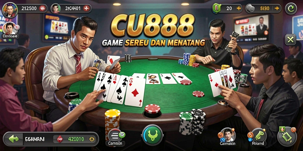 Tampilan gameplay seru di CU888 dengan aksi Poker yang mendebarkan.