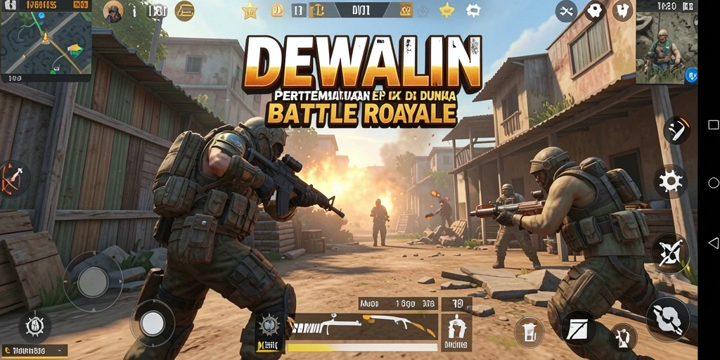 Screenshot DEWALIN menunjukkan aksi seru dalam pertandingan Battle Royale.