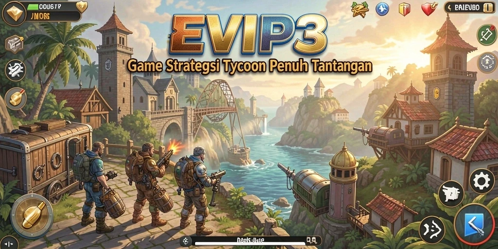 Tampilan gameplay EVIP3 yang menarik dengan elemen Tycoon yang menantang.