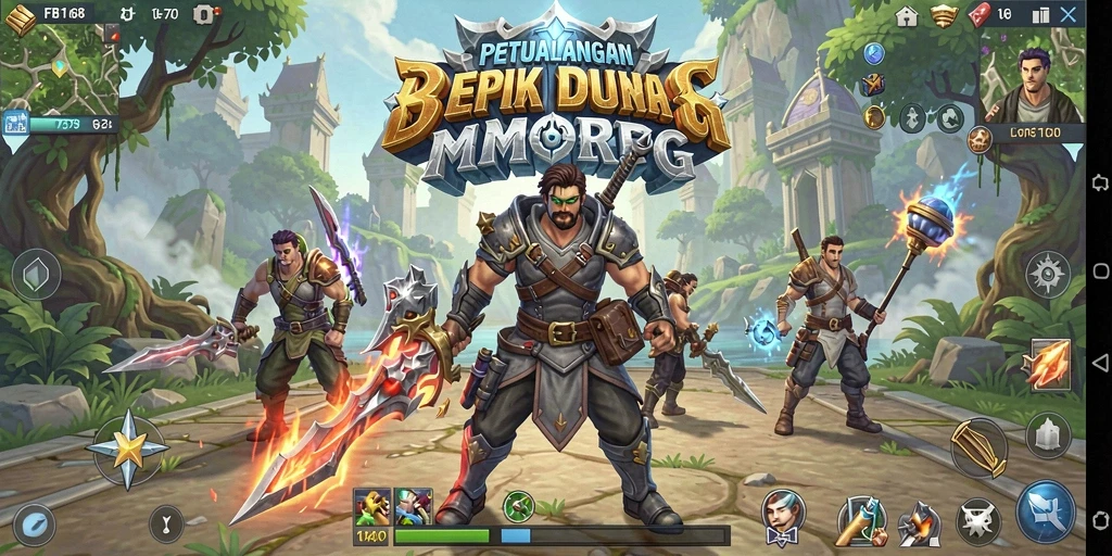 Screenshot FB168 menampilkan aksi seru dalam petualangan MMORPG.