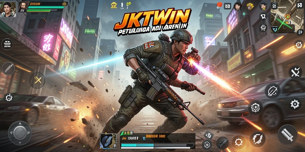 Tampilan aksi mendebarkan dalam gameplay JKTWIN yang penuh tantangan.