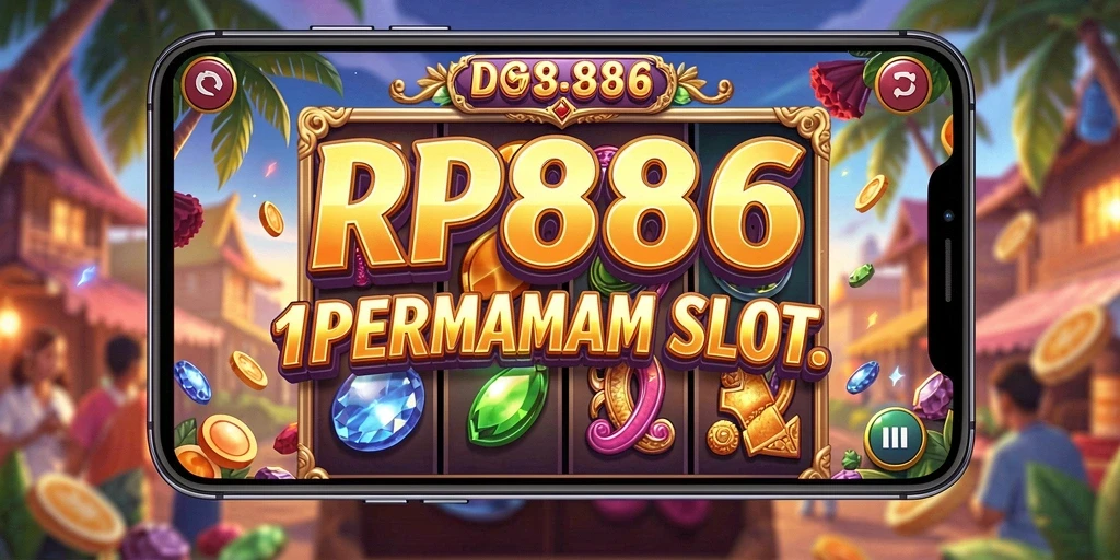Tampilan gameplay Slot RP886 yang mengesankan dan penuh warna.