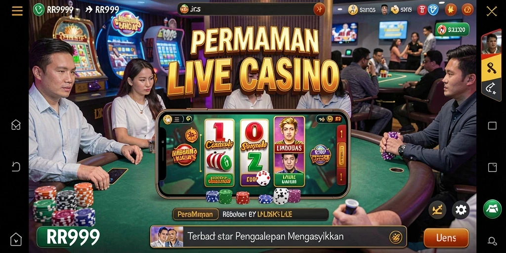 Gameplay seru dari aplikasi Live Casino RR999 dengan dealer langsung.
