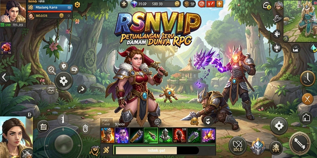Screenshot gameplay RSNVIP menampilkan aksi pertempuran yang mendebarkan.