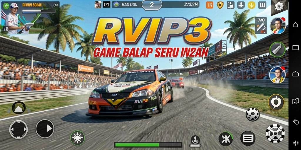 Tampilan gameplay balapan yang menegangkan dan mendebarkan di RVIP3.
