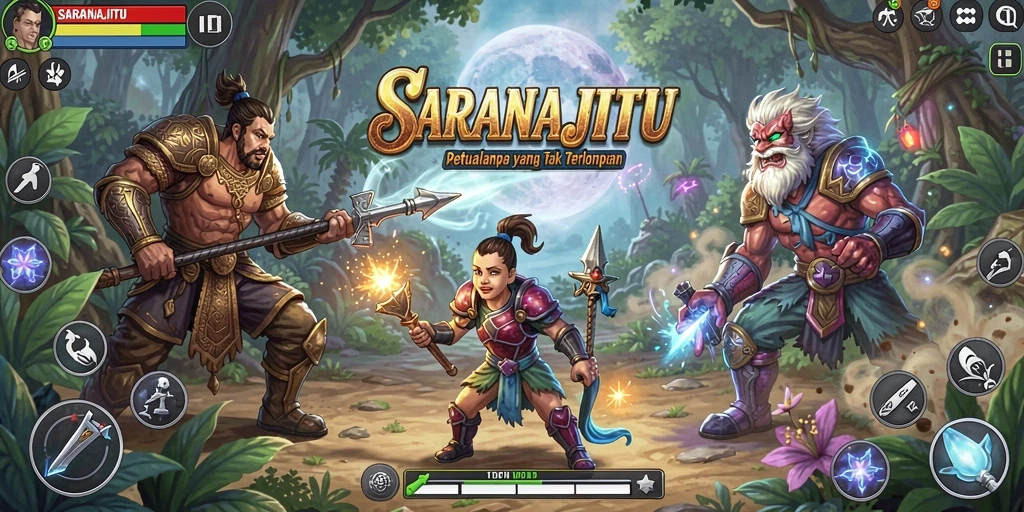 Tampilan gameplay <strong>SARANAJITU</strong> yang mendebarkan dan penuh aksi.