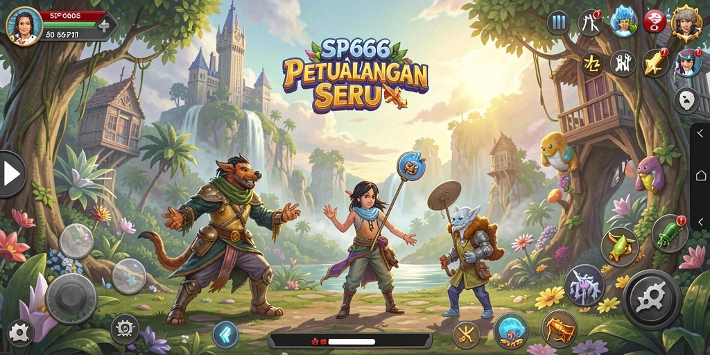 Tangkapan layar utama SP666 menampilkan aksi mendebarkan dalam petualangan yang seru.